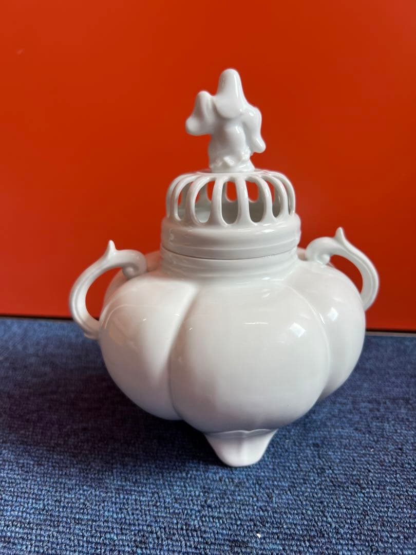 1373  有田焼 白渓　白磁　香炉