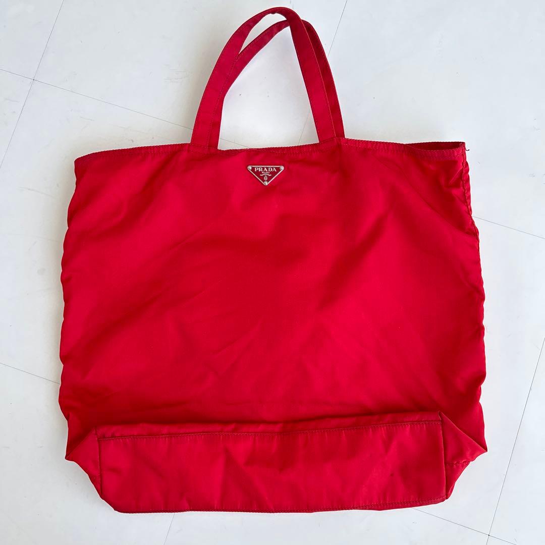 PRADA トートバッグ ナイロン ロボット 三角ロゴプレート エコバッグ訳あり