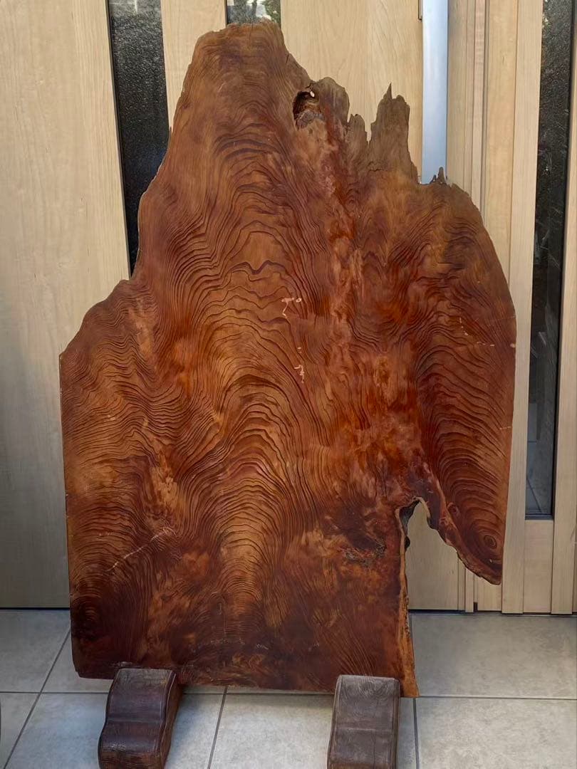 高級天然木衝立1枚板年代物高 104cmx64cmx3.5cm