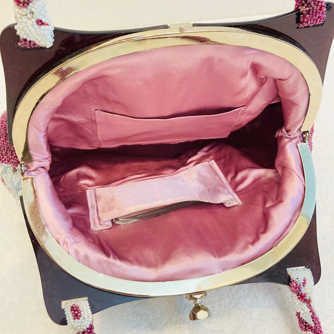 ビーズバック　むらさき　パープル　和装　着物