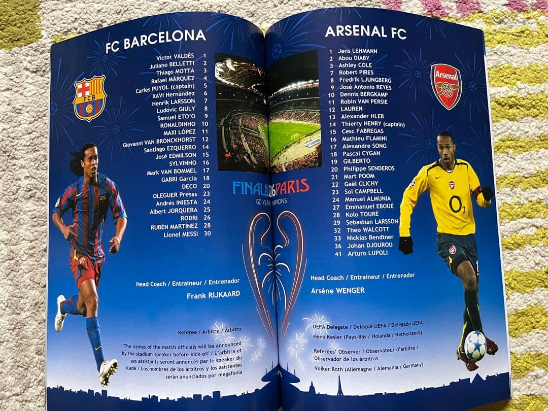 バルセロナ　アーセナル　チャンピオンズリーグ決勝プログラム 2006