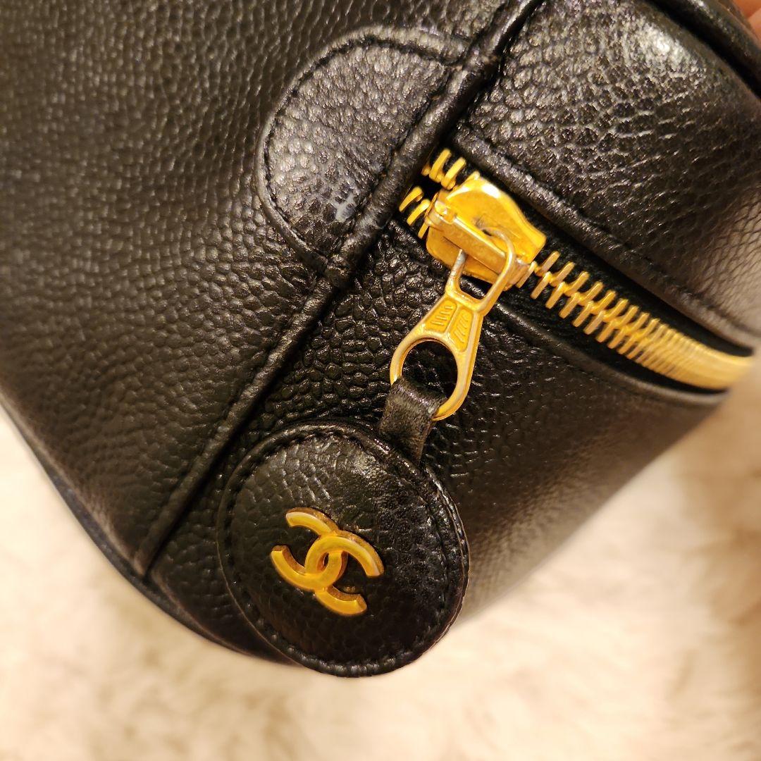 正規CHANEL　キャビアスキン　バニティバッグ