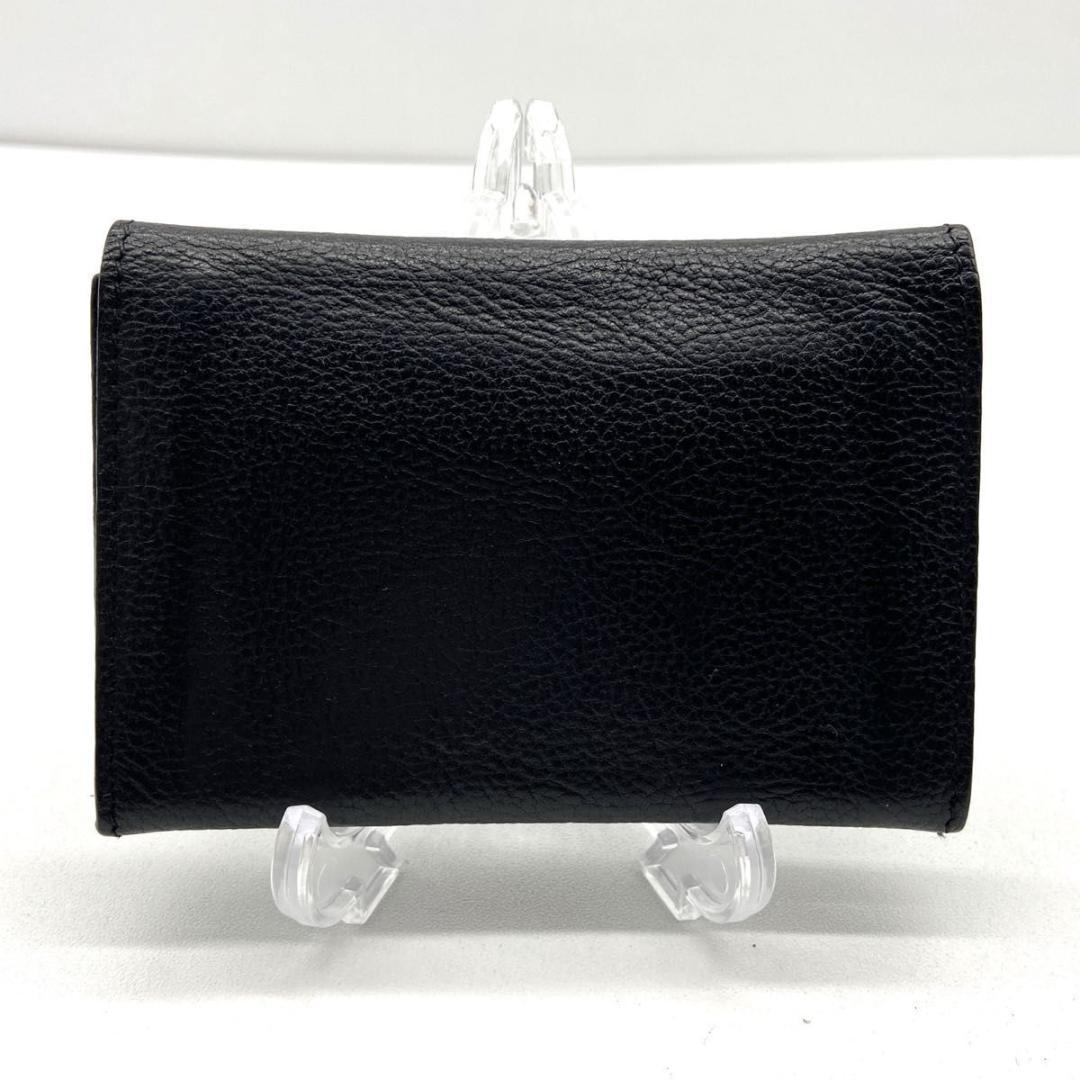 【希少】イルビゾンテ　名刺入れ　レザー　シボ革　金ボタン　ロゴ刻印　黒　極美品