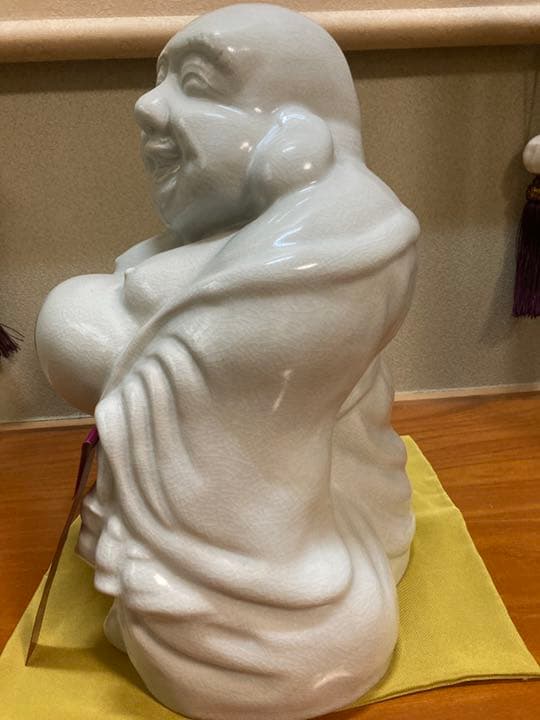 近々アカウント削除/【萩焼天鵬山窯】お顔の良い布袋様の置物/七福神/海運金運