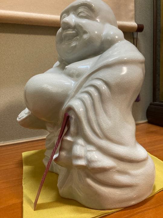 近々アカウント削除/【萩焼天鵬山窯】お顔の良い布袋様の置物/七福神/海運金運