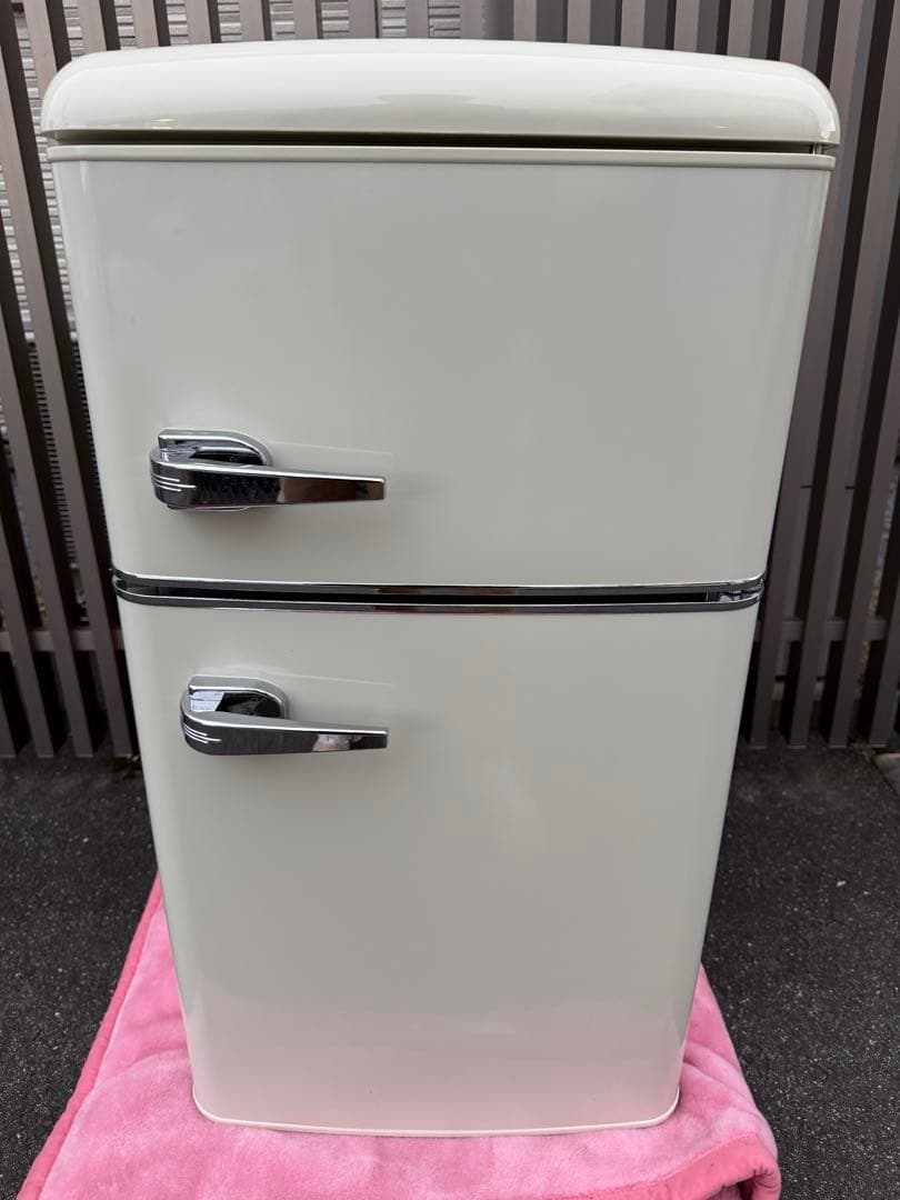 アンティーク ビンテージ レトロ調 2021年製 2ドア冷蔵庫 ミニ小型セカンド