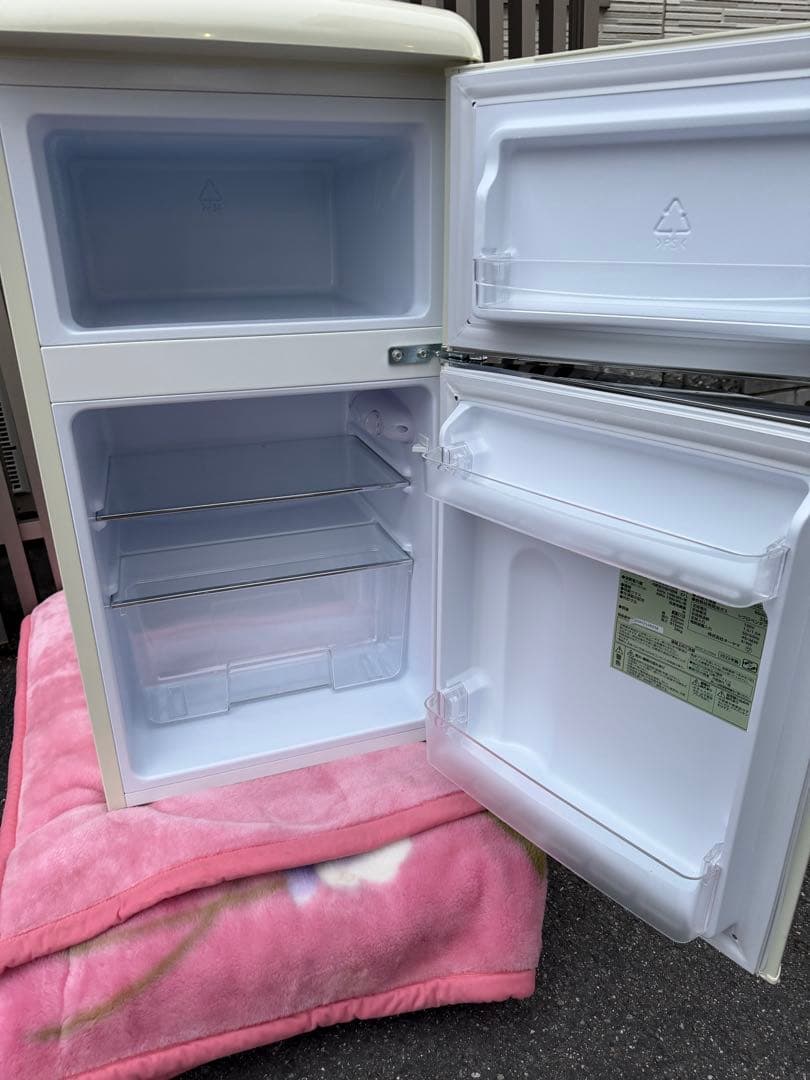 アンティーク ビンテージ レトロ調 2021年製 2ドア冷蔵庫 ミニ小型セカンド