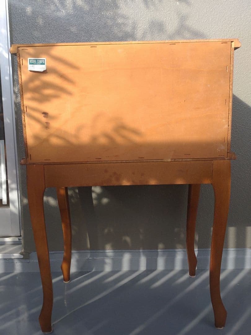 木製アンティーク調 猫脚 3段引き出し コンソールテーブル