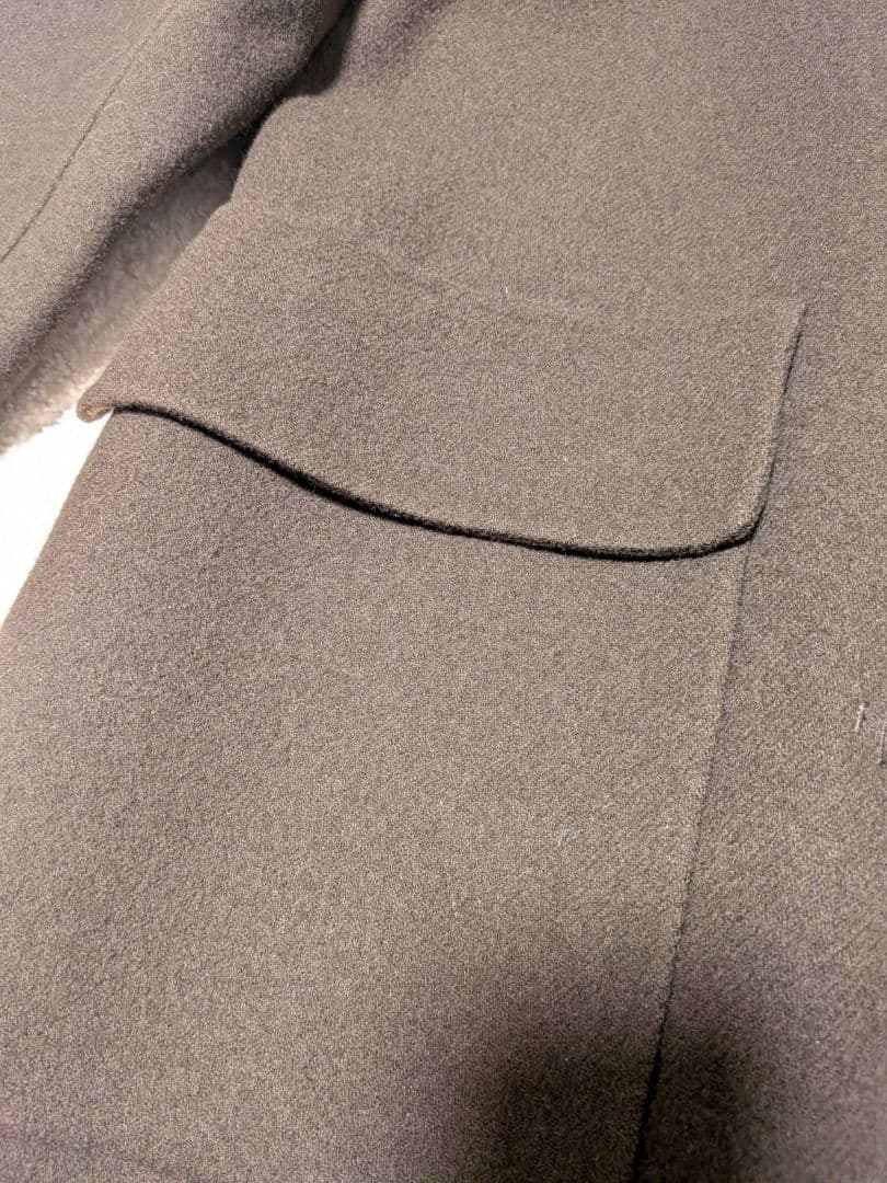 SHIPS シップス ダブルフェイスメルトンダッフルコートブラウン メンズ