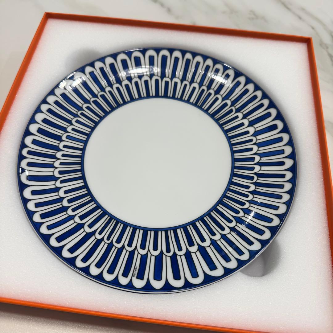 HERMES エルメス デザートプレート 2枚セット ブルー・ダイユール 新品