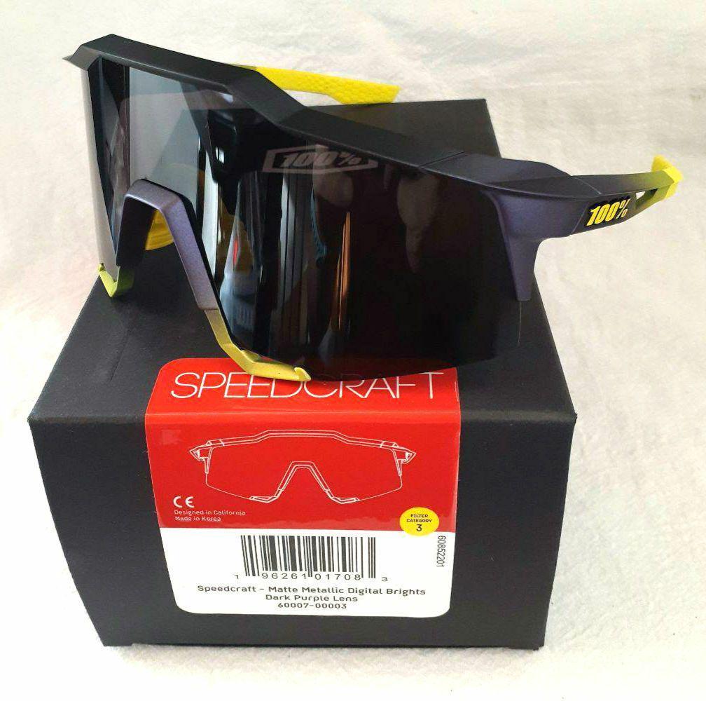 100% SPEEDCRAFT パープル イエロー ワンハンドレッド サングラス