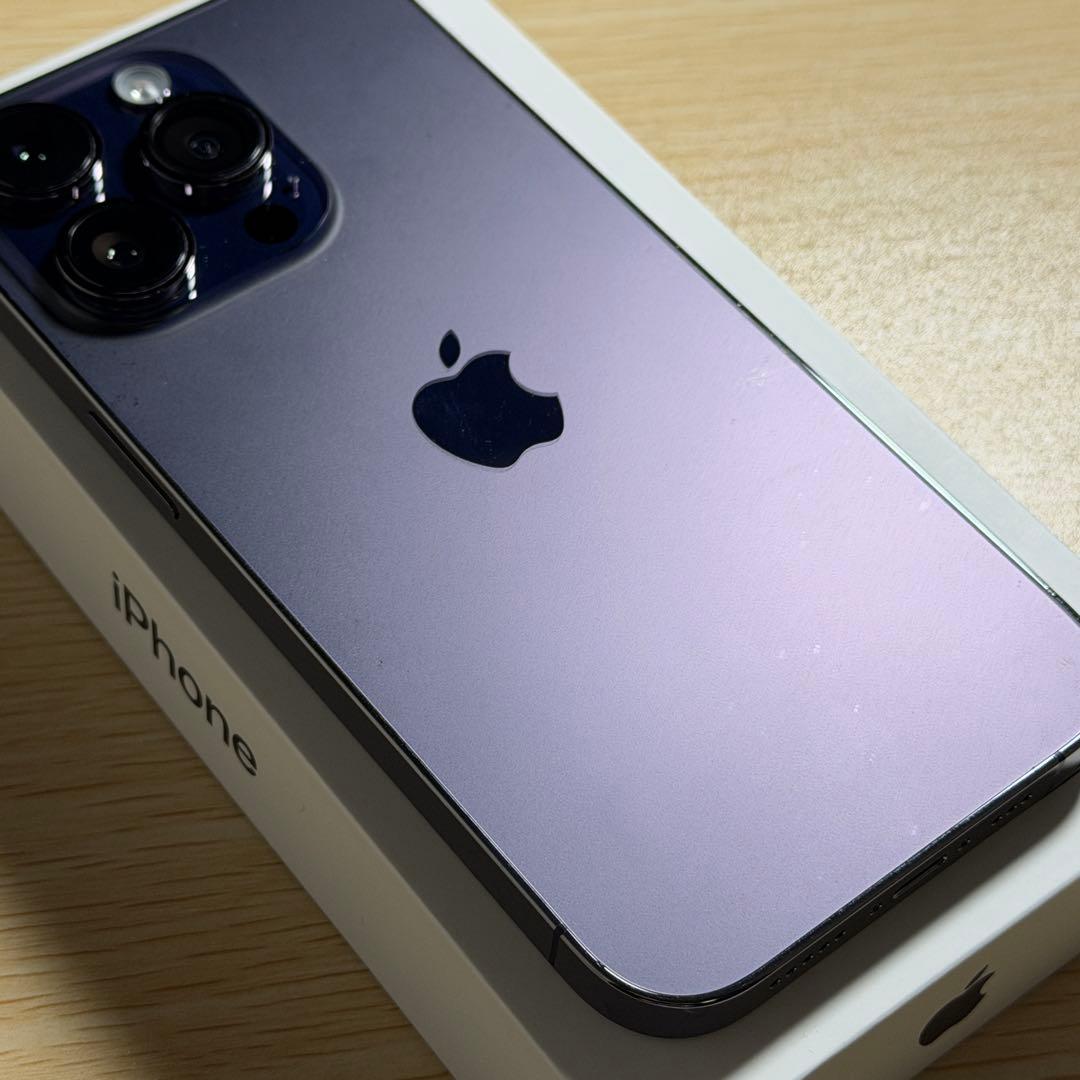 【バッテリー100%】iPhone 14 Pro ディープパープル　128GB