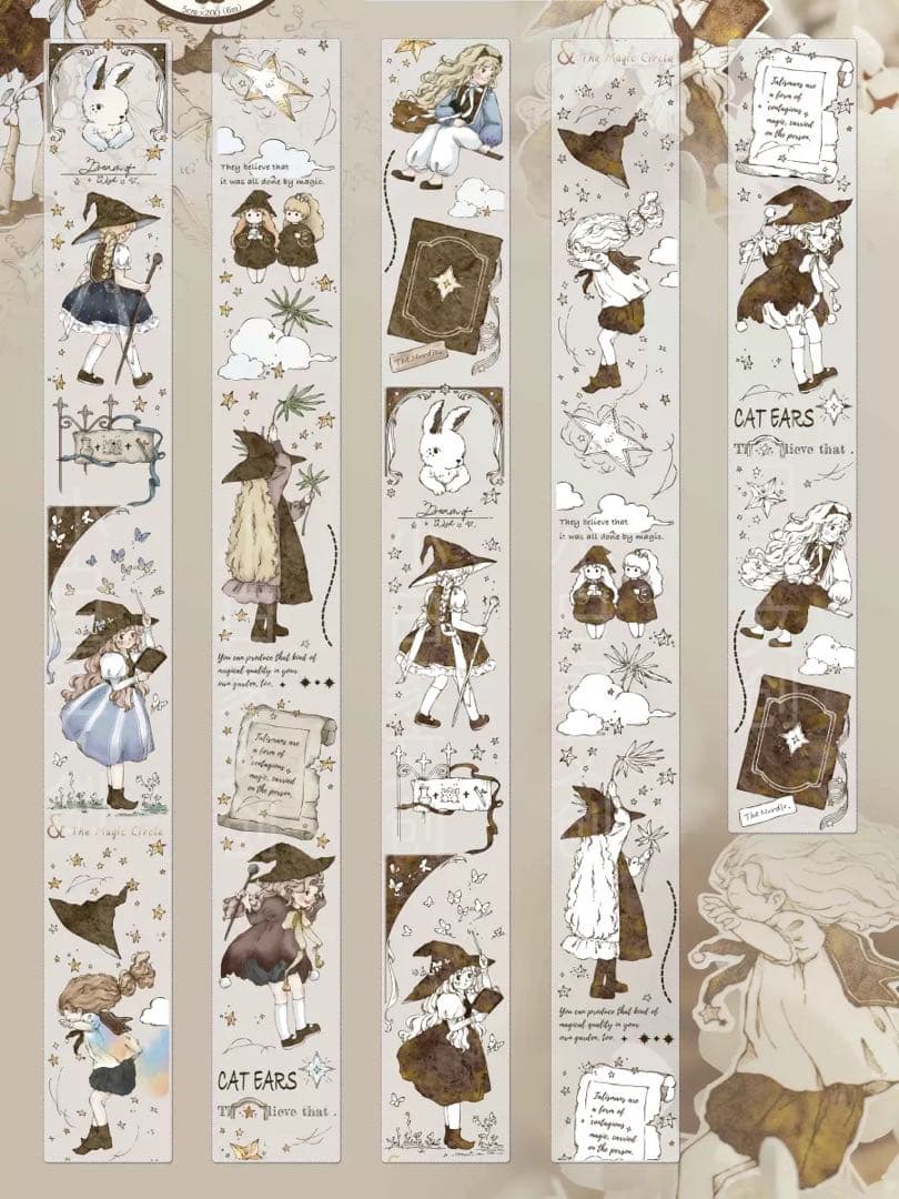 ⭐️SALE⭐️ 小白家文創《双面小魔女》海外マスキングテープ　マステ 【1679】