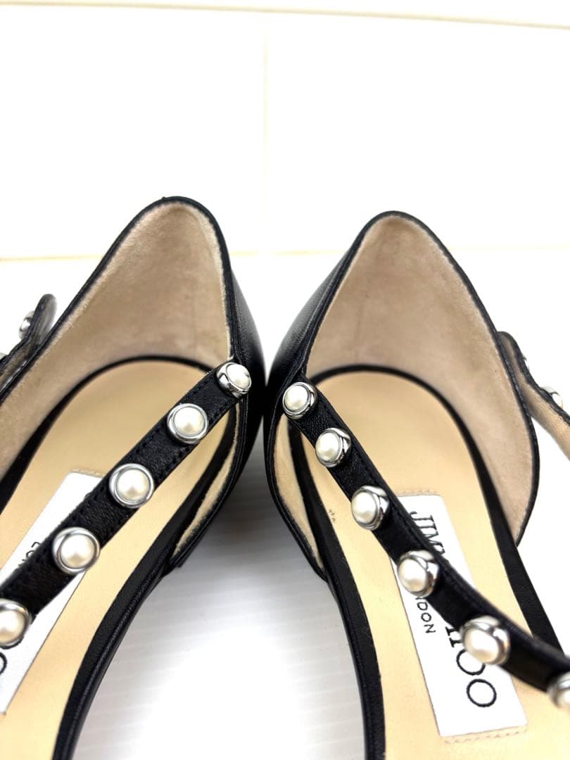 JIMMYCHOOクリスタル フラット Bing Flatミュールサイズ37.5