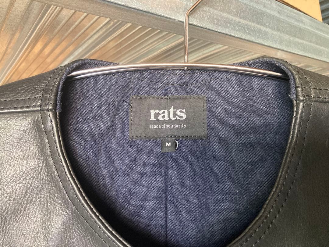 rats 黒 レザー ベスト M