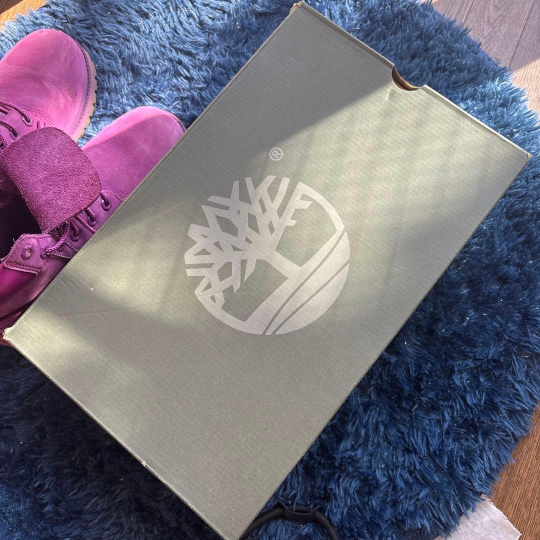 【美品】ティンバーランドプレミアム ブーツ 6インチ ヌバック パープル 箱あり