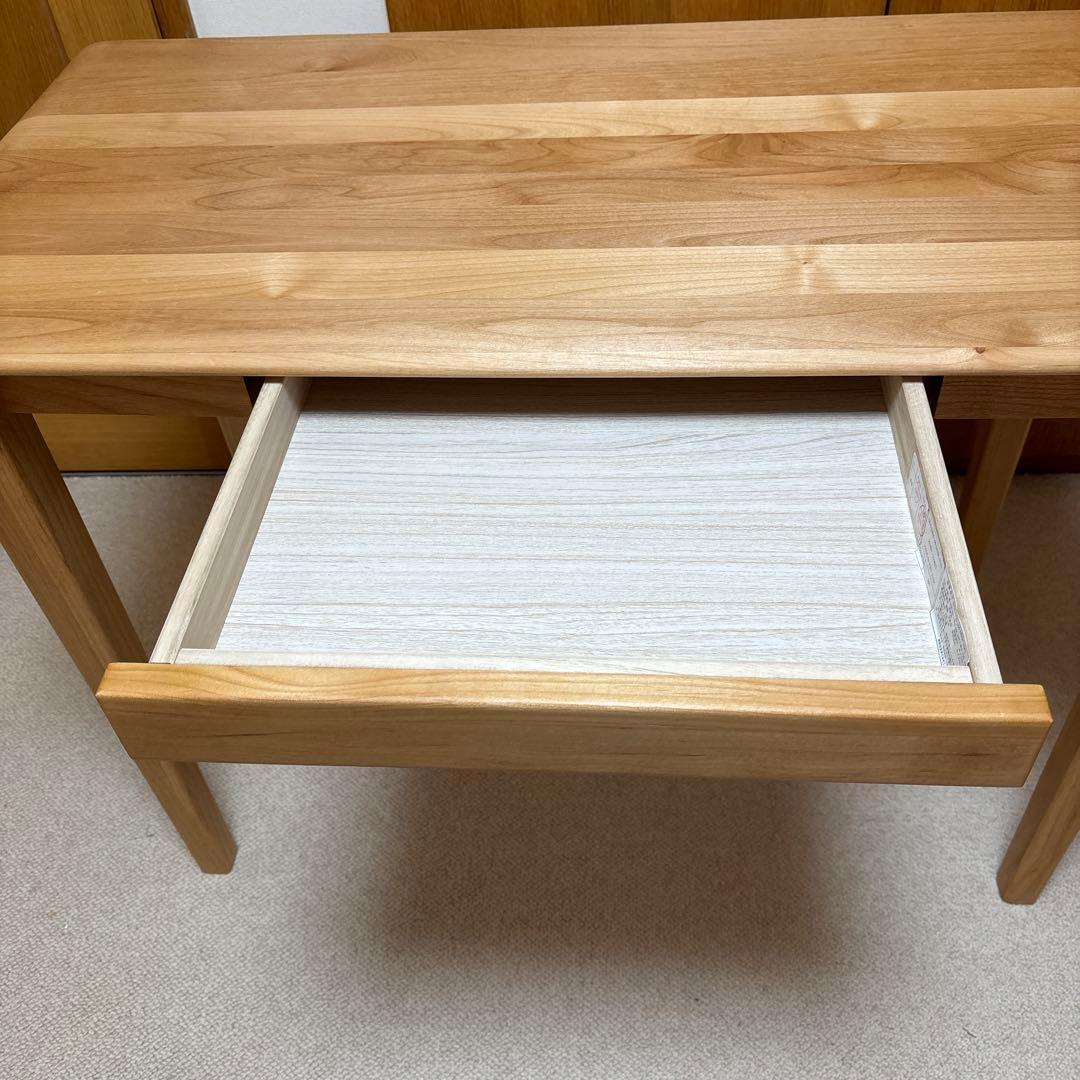 木製シンプルテーブル 引き出し付き