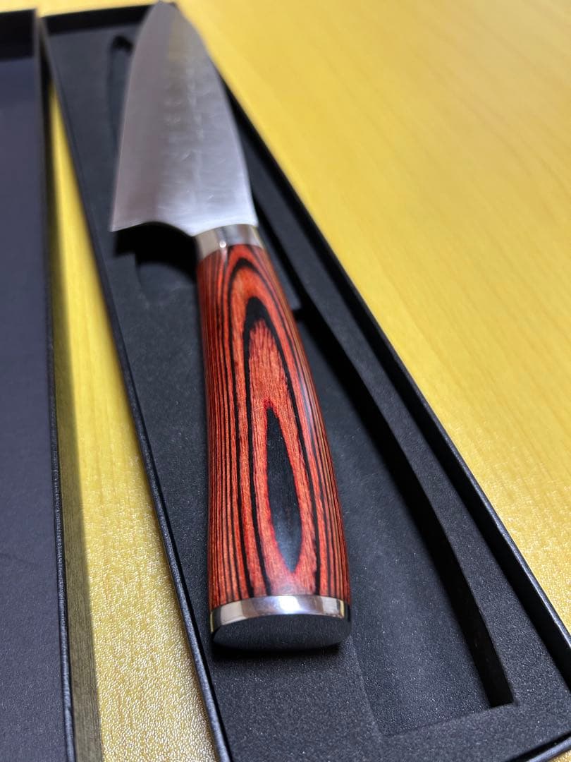 佐治作 牛刀 210ｍｍ SRS13 粉末ハイス鋼 槌目 赤合板洋柄 未使用品