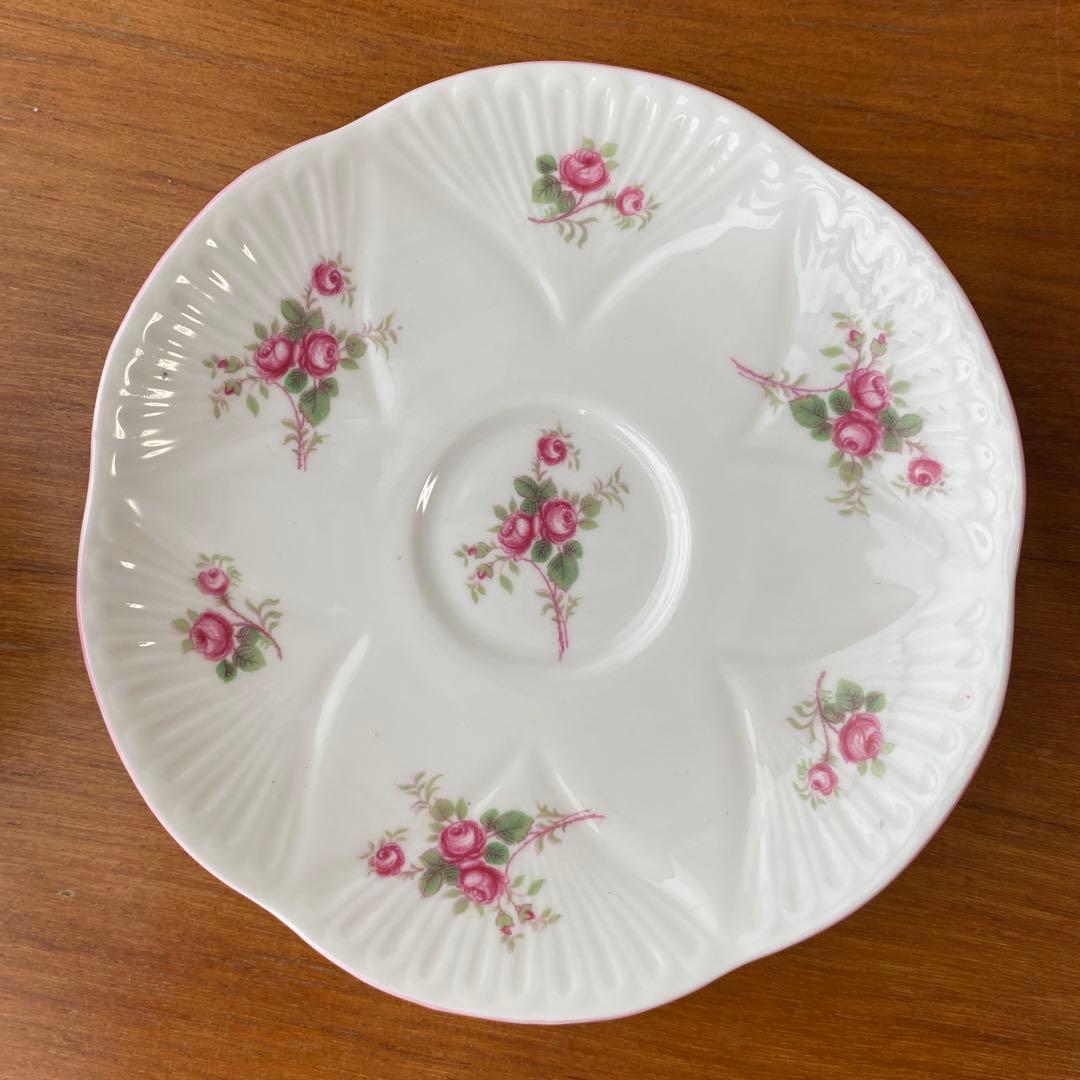 シェリー　ブライダルローズ　ピンクローズの可愛いティーセット　大皿　シュガー