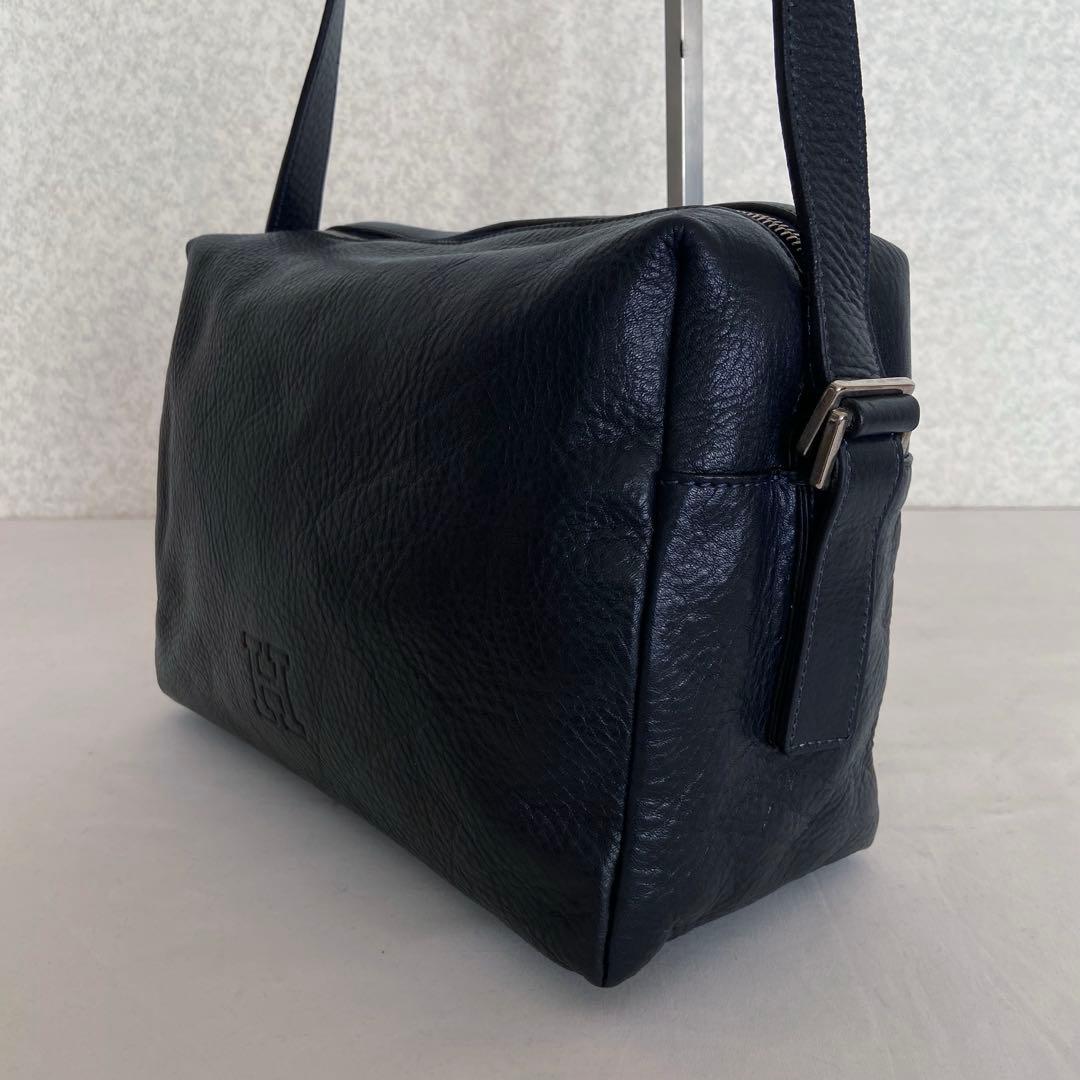 極美品✨ヒロフ ヴィータ レザーショルダーバッグ M 完売品 2way 濃紺