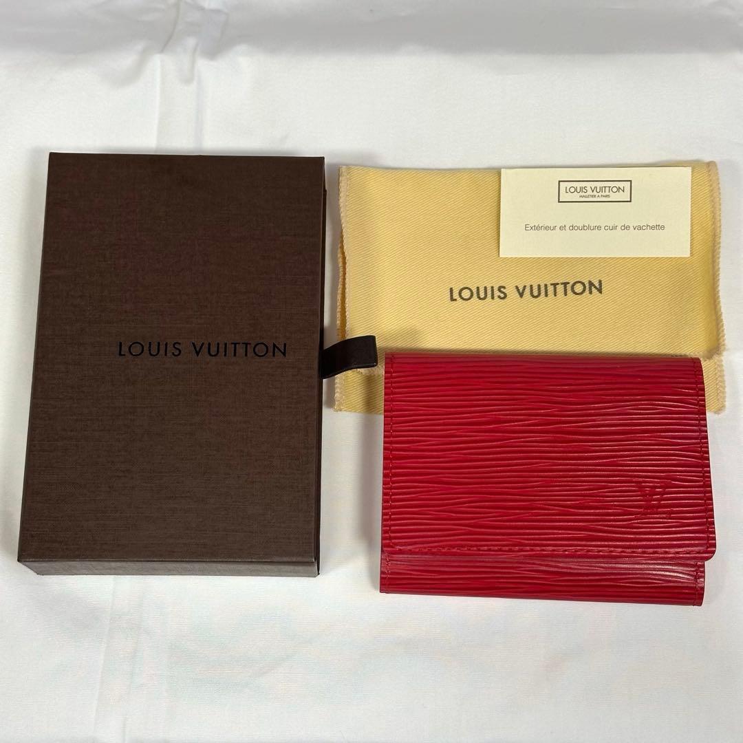 新品同様 LOUIS VUITTON エピレザー 名刺入れ ルージュ（レッド系）