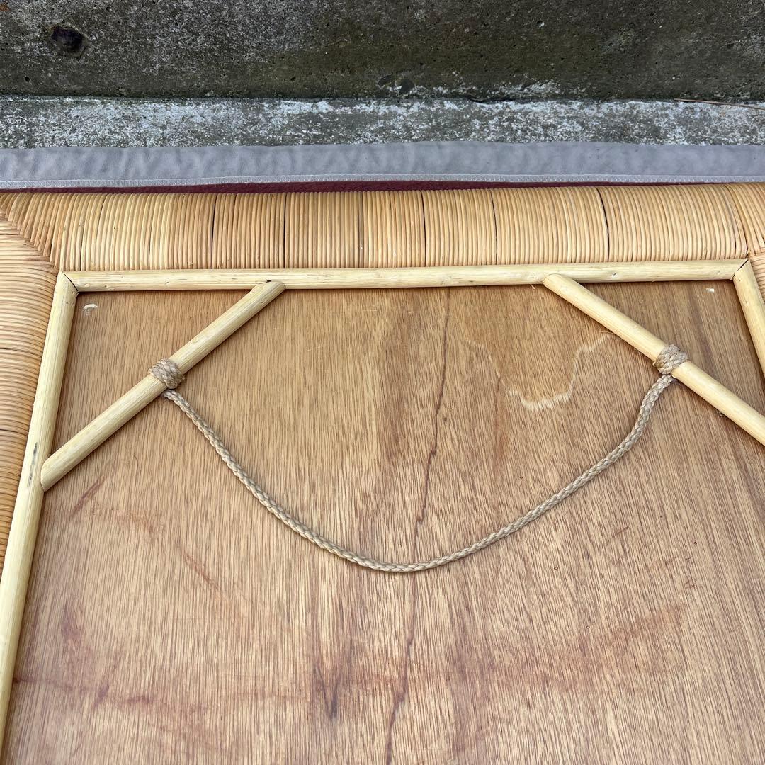 ナチュラル天然素材◾️籐ラタンフレーム 壁掛けミラー ウォールミラー 鏡