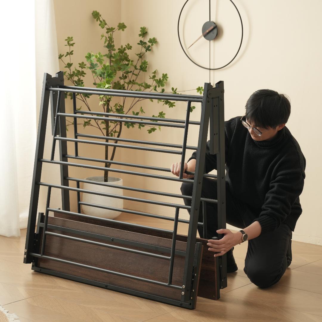 パイプベッド 折りたたみ ベッドフレーム シングル 軽量 持ち運び 収納引き出し