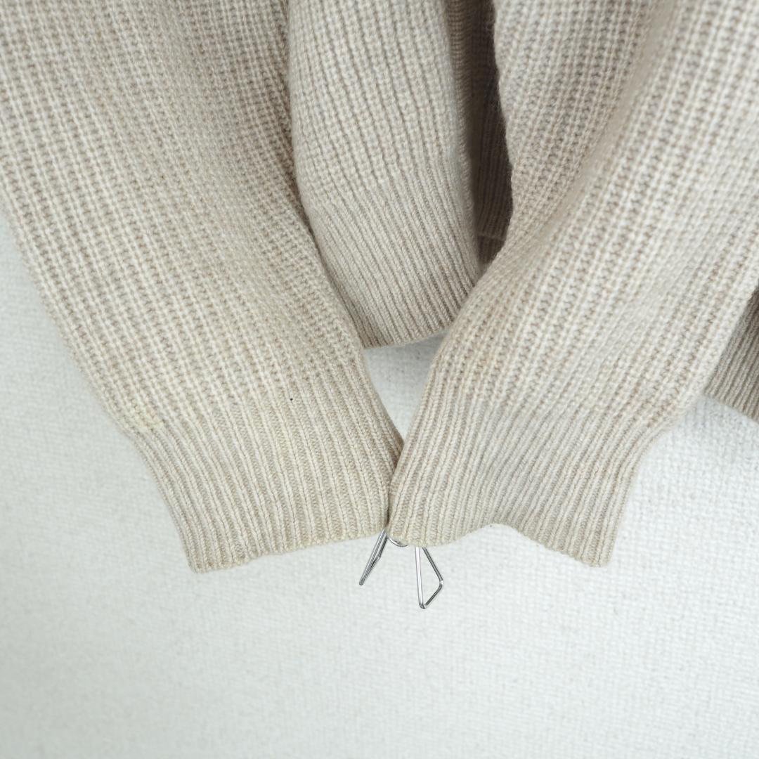 G9466*三越☆極上カシミヤ☆ニット☆セーター☆ジャケット☆ベージュ☆L.