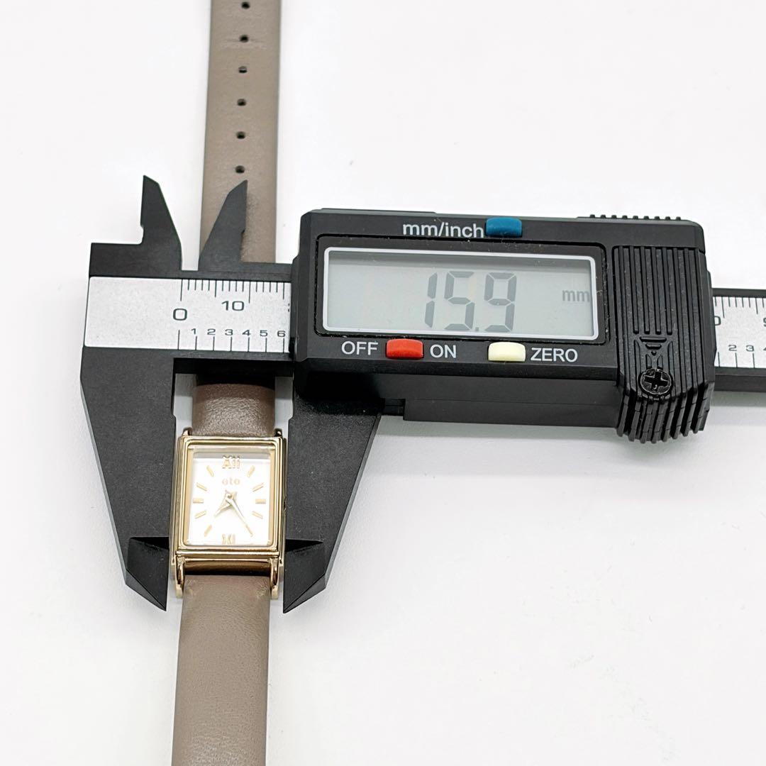 ete 腕時計 ダイヤ付 ゴールド×グレージュ ナチュラル 大人 美品