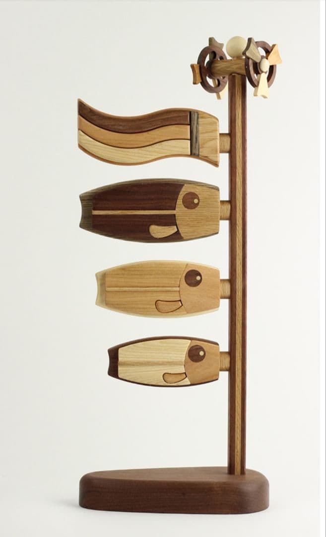 【新品未開封】ササキ工芸鯉 旭川クラフト 木製 卓上 鯉のぼり 和 中 M