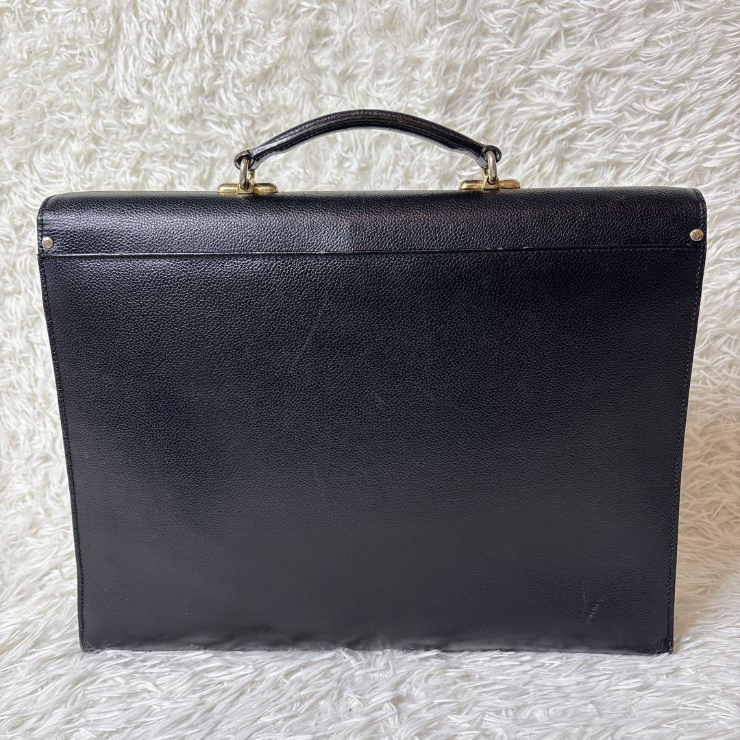 Burberry レザー ビジネスバッグ ブリーフケース ノバチェック シボ革