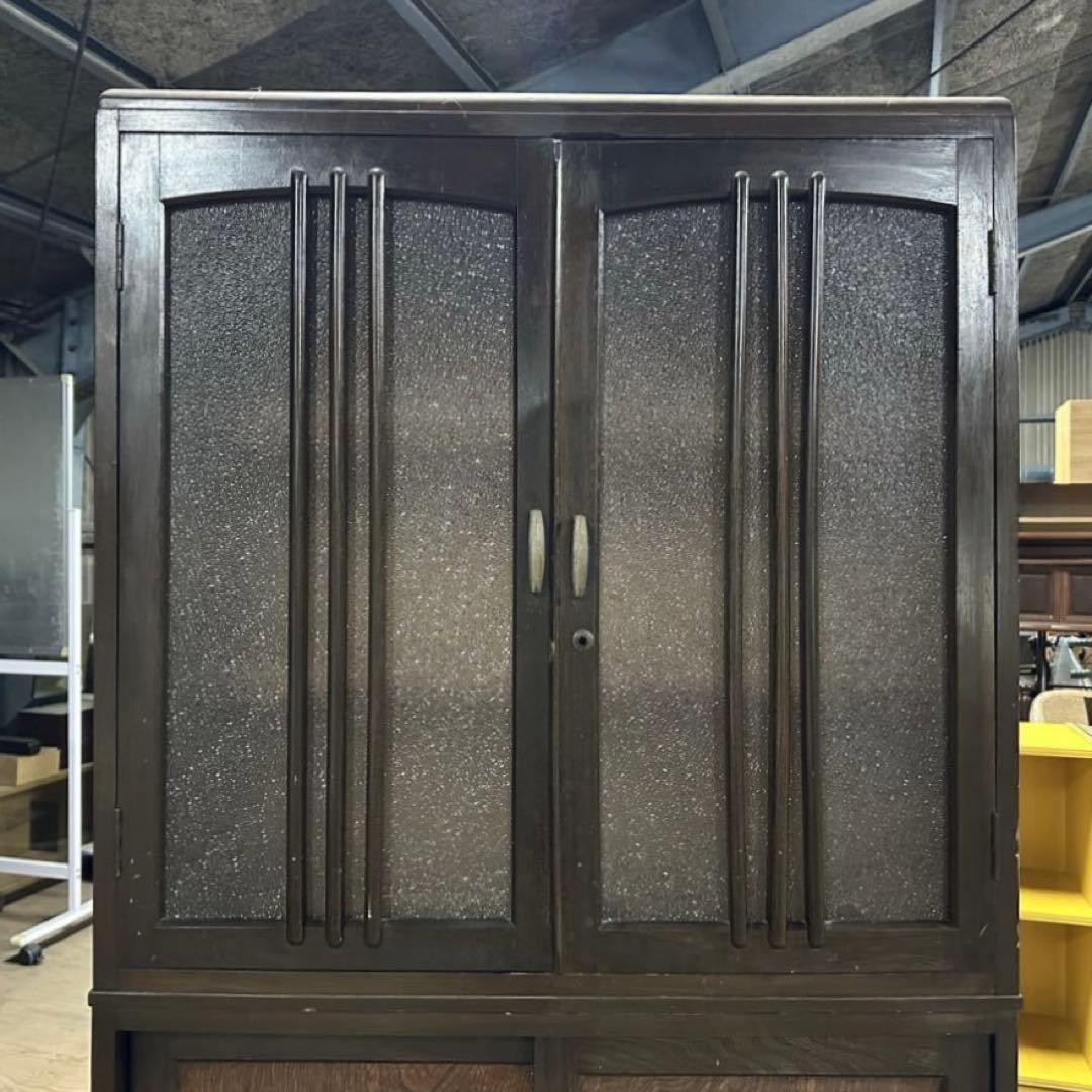 SNT1062 昭和レトロ アンティーク 古い木製収納棚 水屋箪笥 食器棚