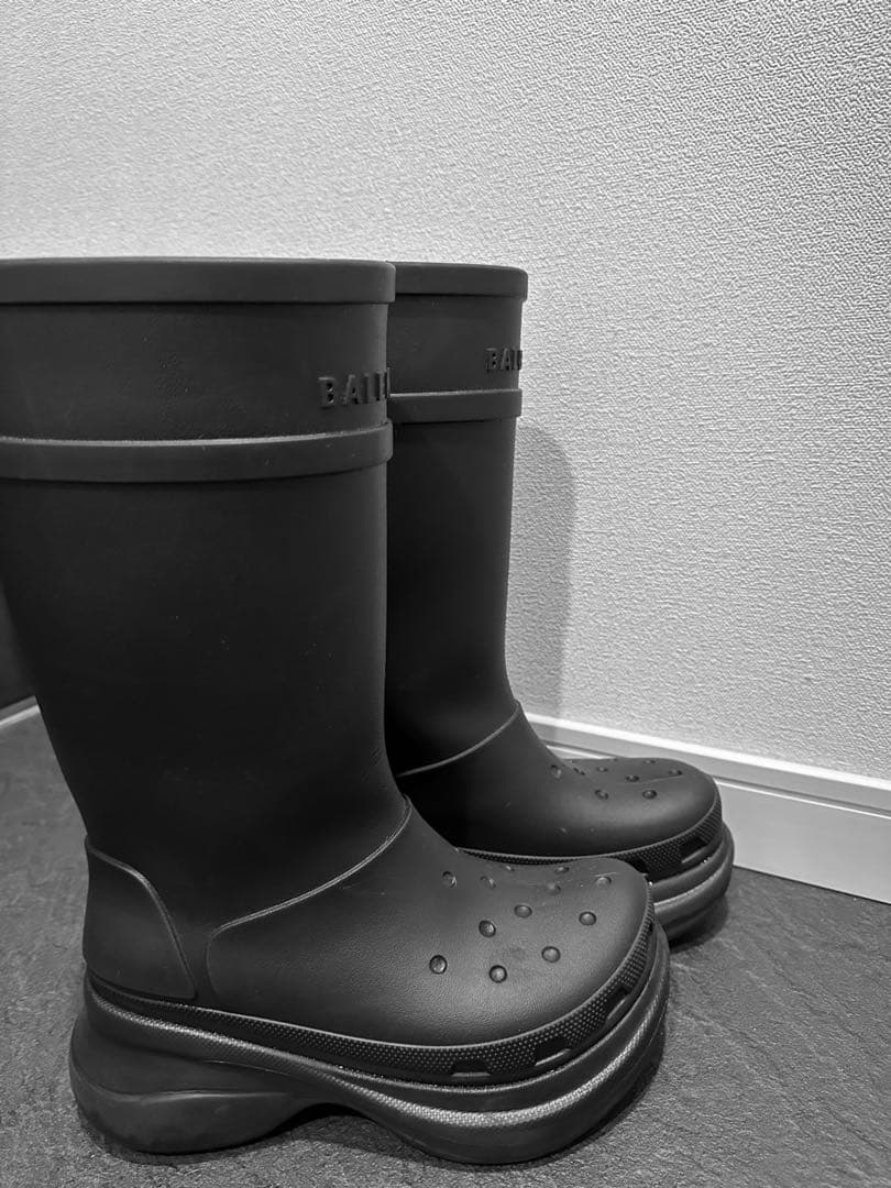 靴 balenciaga crocs boots size38 black