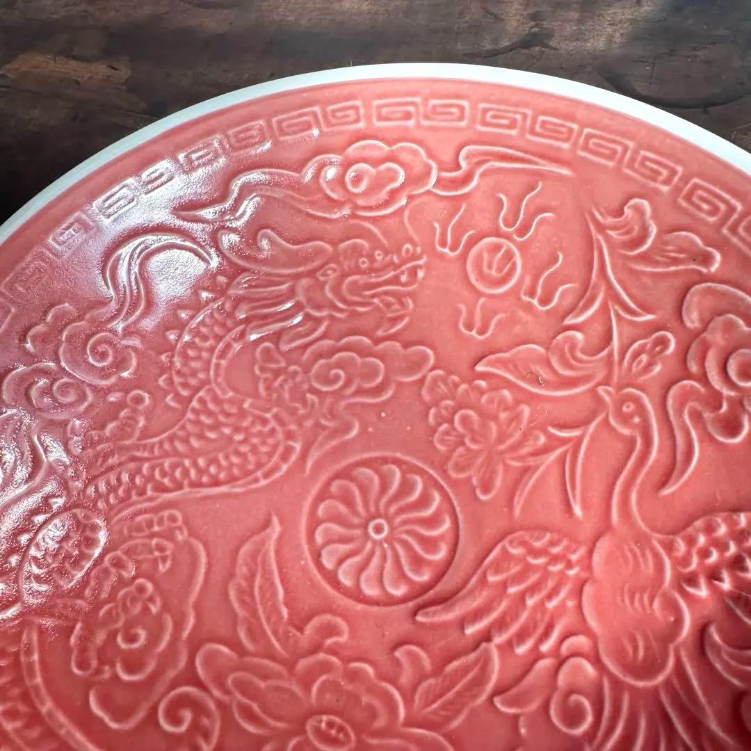 定窯　大皿　飾皿　茶碗　龍紋　鳳凰紋　陽刻　宋代　中国美術