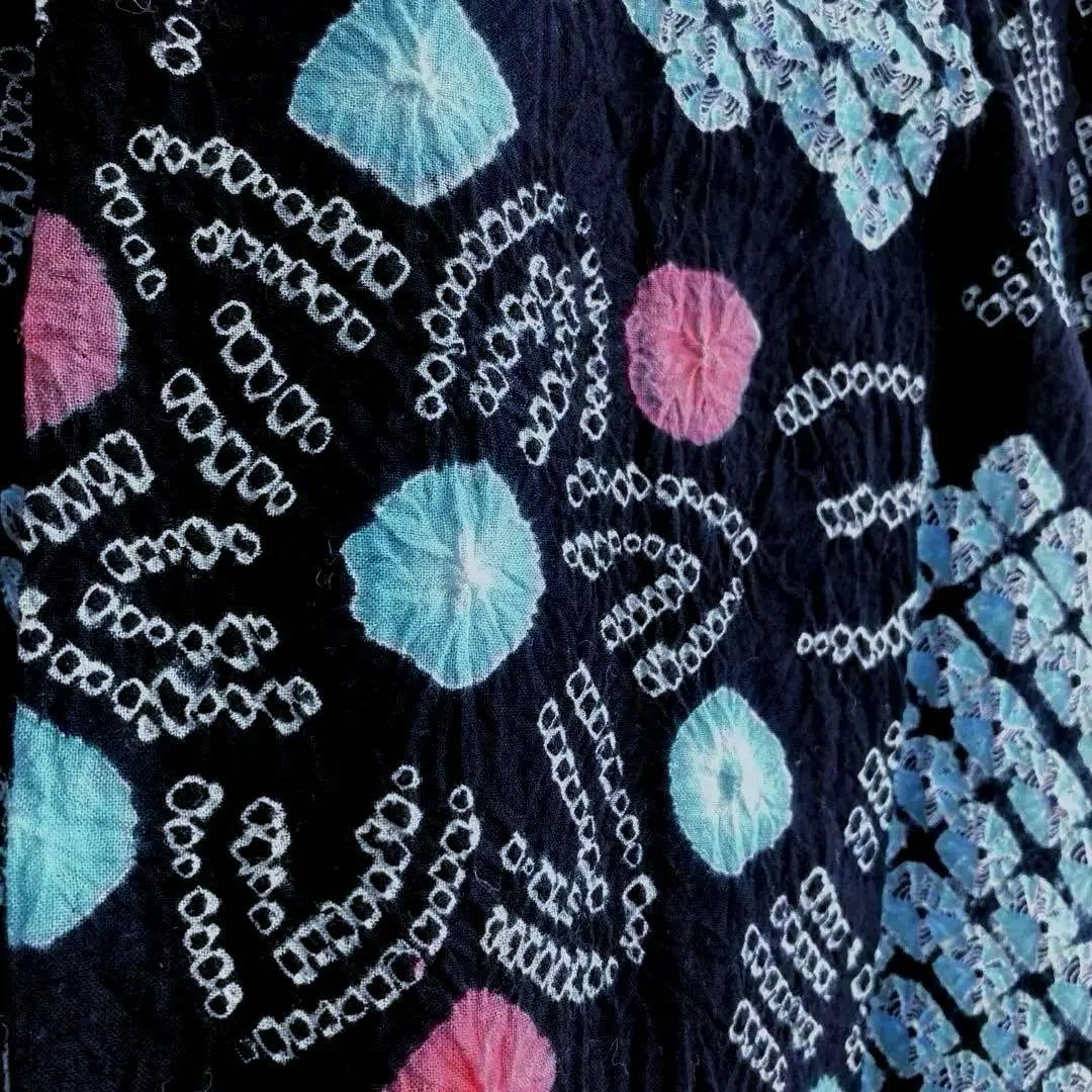 ひろ。プロフ必読 有松絞り浴衣　蜘蛛絞り　水浅葱色　ブルーグレーNo.22