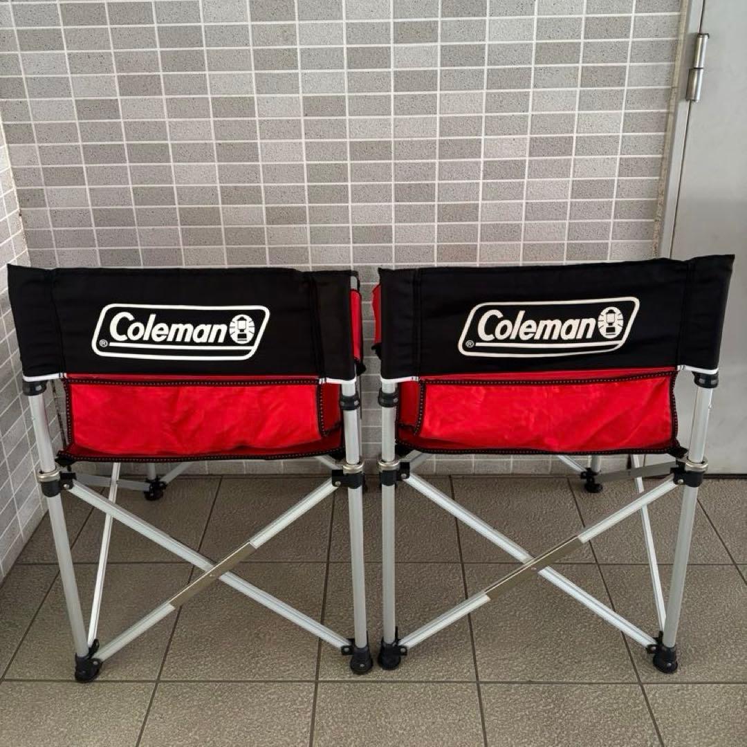 コールマン　スリムキャプテンチェア　レッド／ブラック　4脚セット