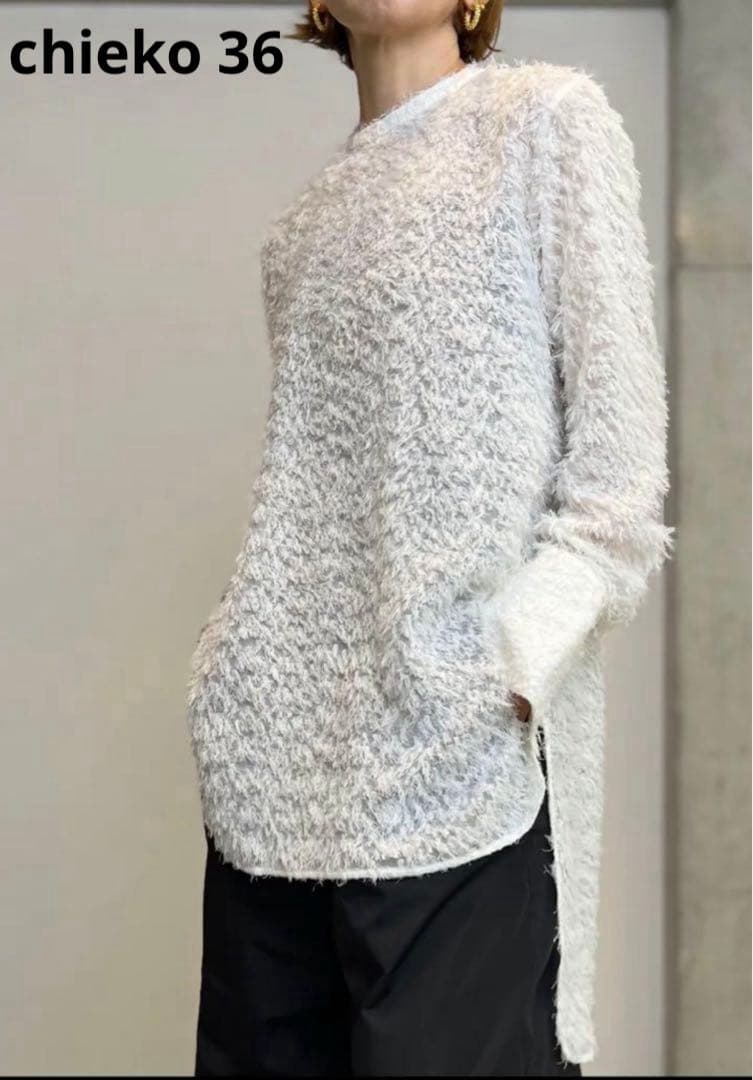 CHIEKO+フラッフィーシャツ ホワイト 36