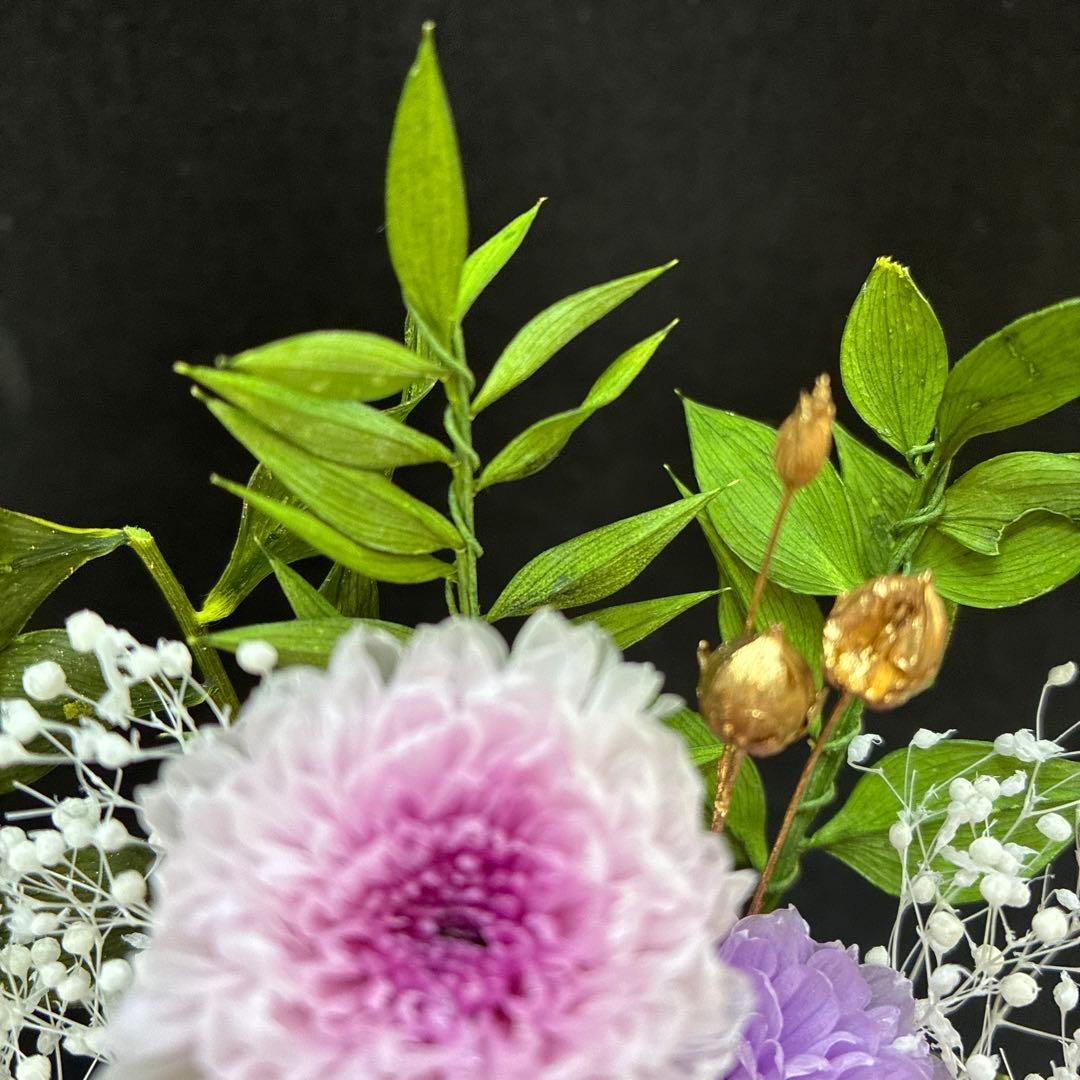 仏花　お供え　プリザーブドフラワー　ガラスドーム付き　虹の橋