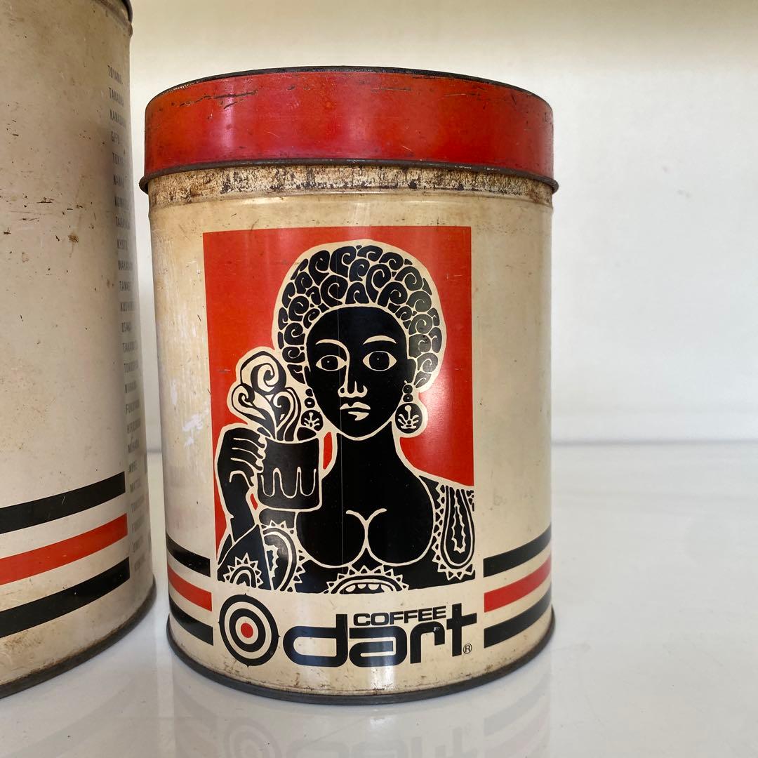 dart コーヒー空き缶 大小セット　昭和レトロ　ヴィンテージ