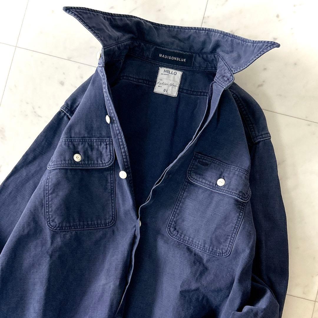 人気 マディソンブルー ハンプトンシャツ ブルー オーバーサイズ 01 日本製
