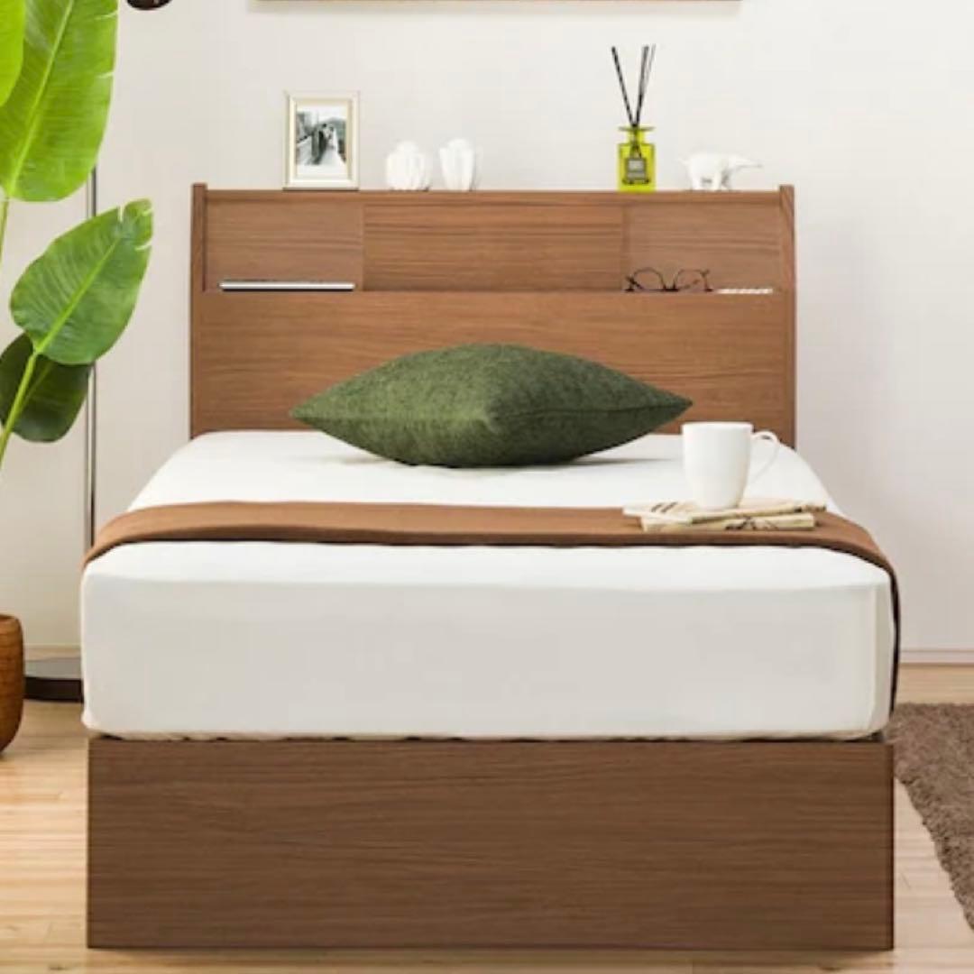 シングルベッドフレーム深型引き出し収納付き