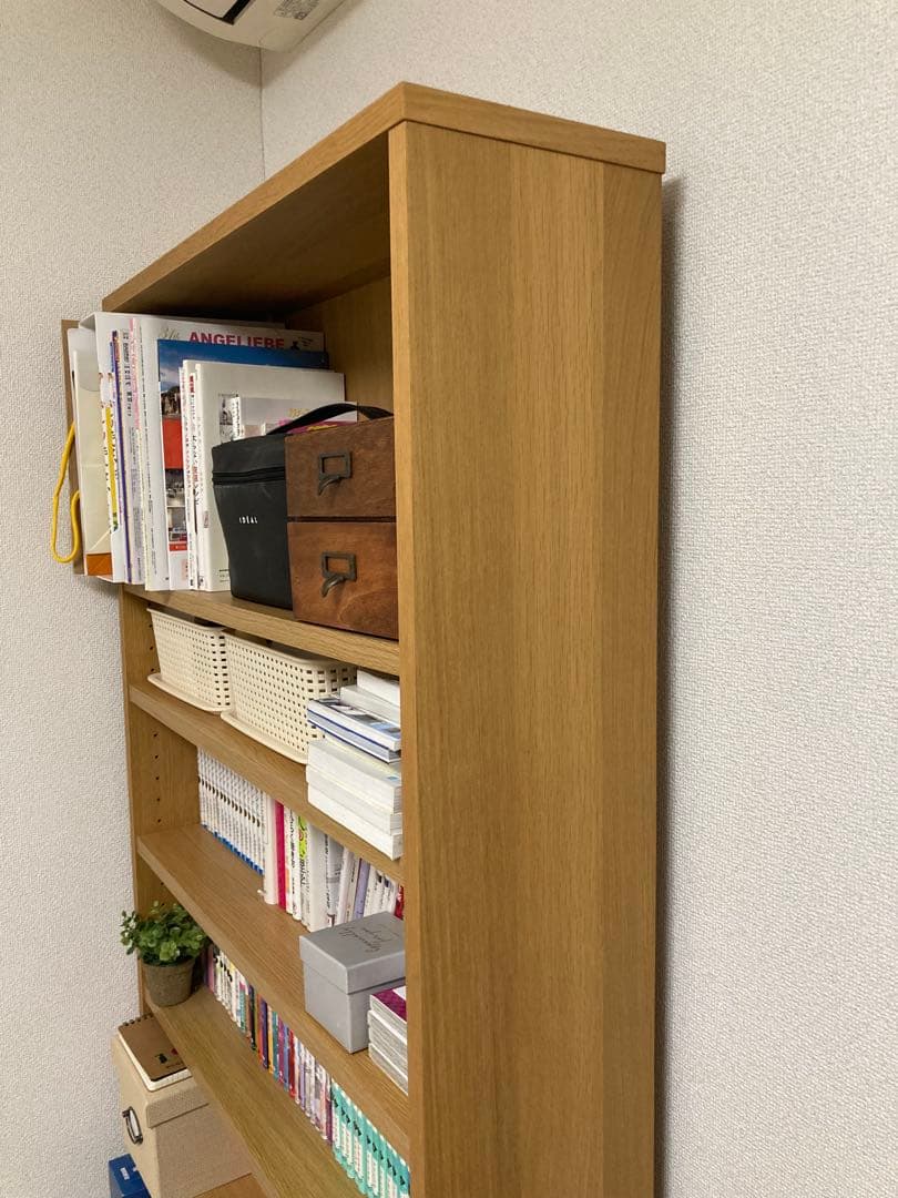 無印良品　オーク材薄型ラック　ワイド大　奥行き22cm 本棚　廃盤