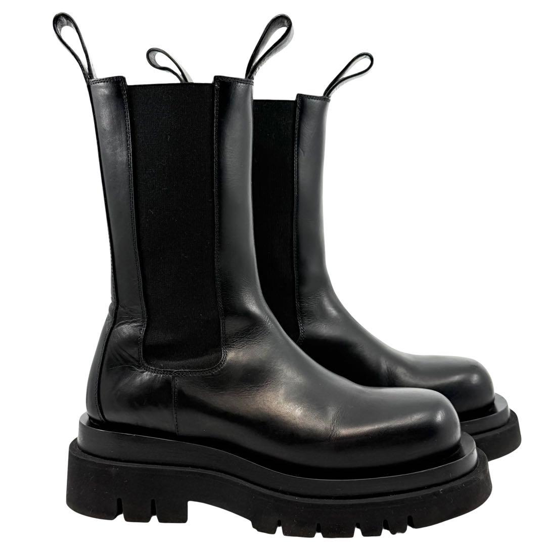 【極美品☆箱付き】ボッテガヴェネタ　サイドゴアブーツ　ラグ　レザー　ロング　革靴