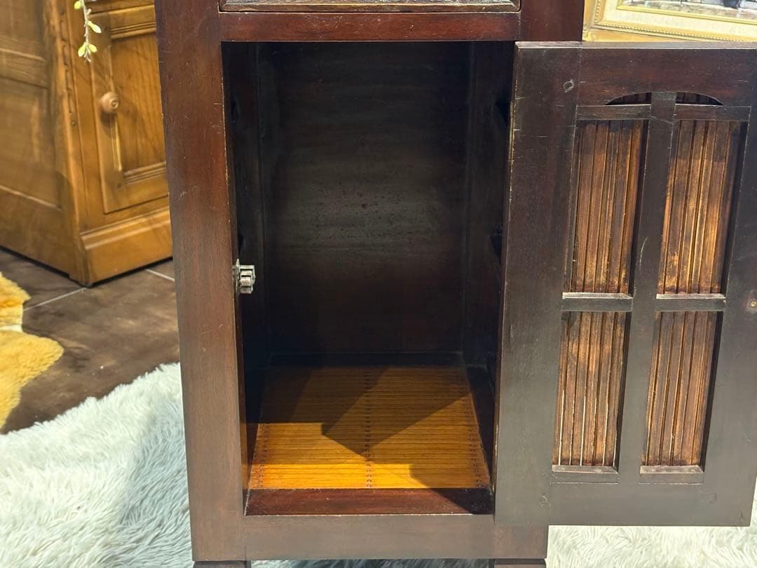 アジアン　コンソール　バンブー　電話台　ファックス台　アンティーク　IZ