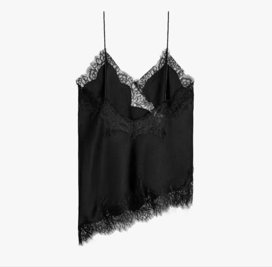 ZARA レーストリムキャミソールトップス　サイズM タグあり