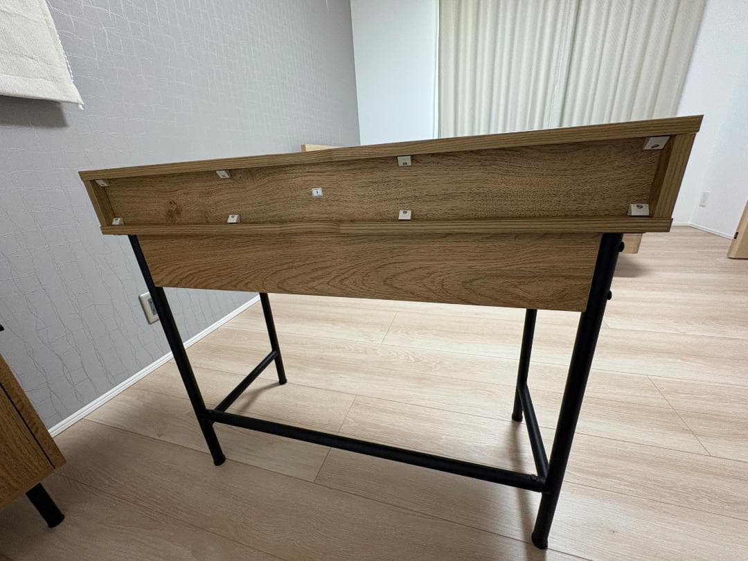 【未使用・送料込】LOWYA デスク 幅85cm 木目調 たのメル便