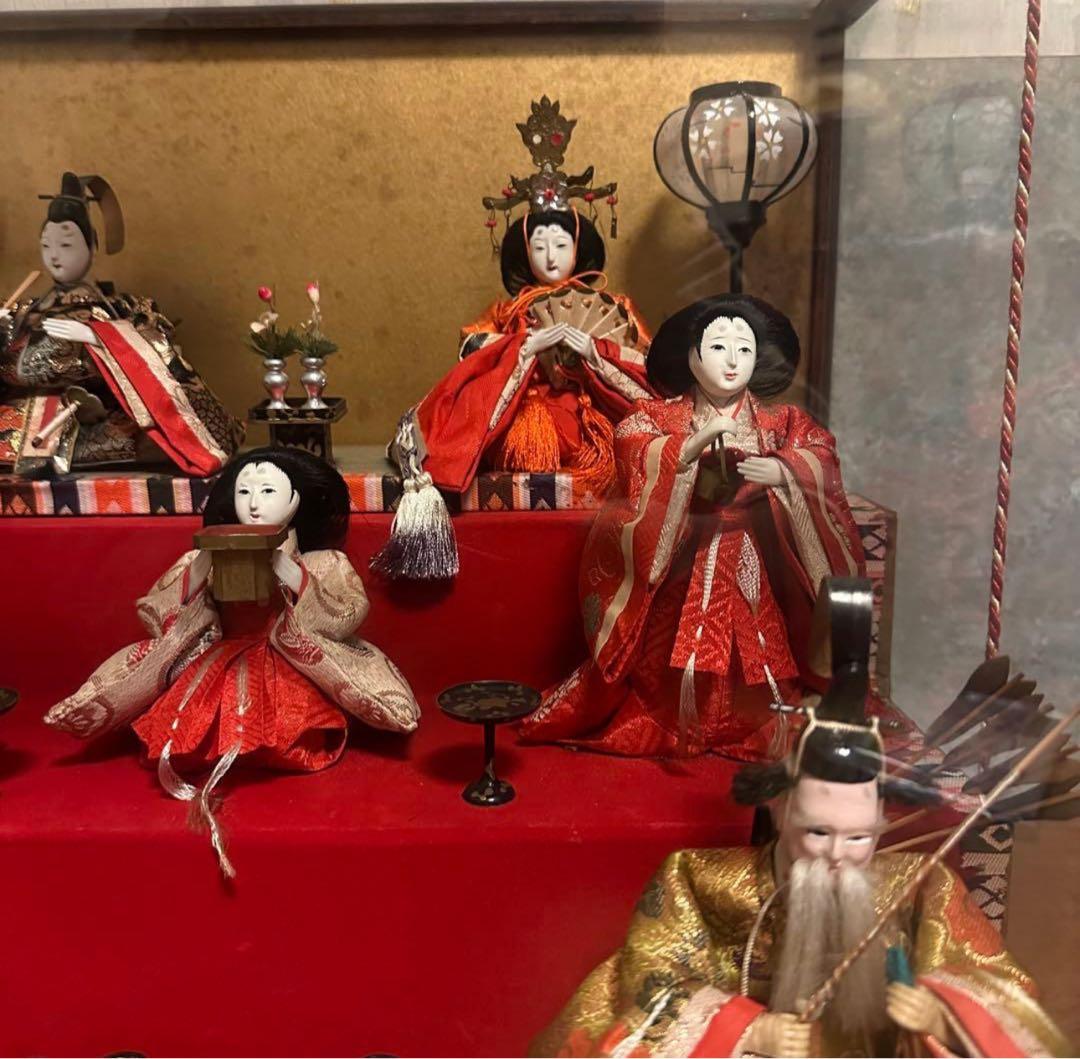 【希少】日本人形　お雛様　雛人形　ガラスケース入り