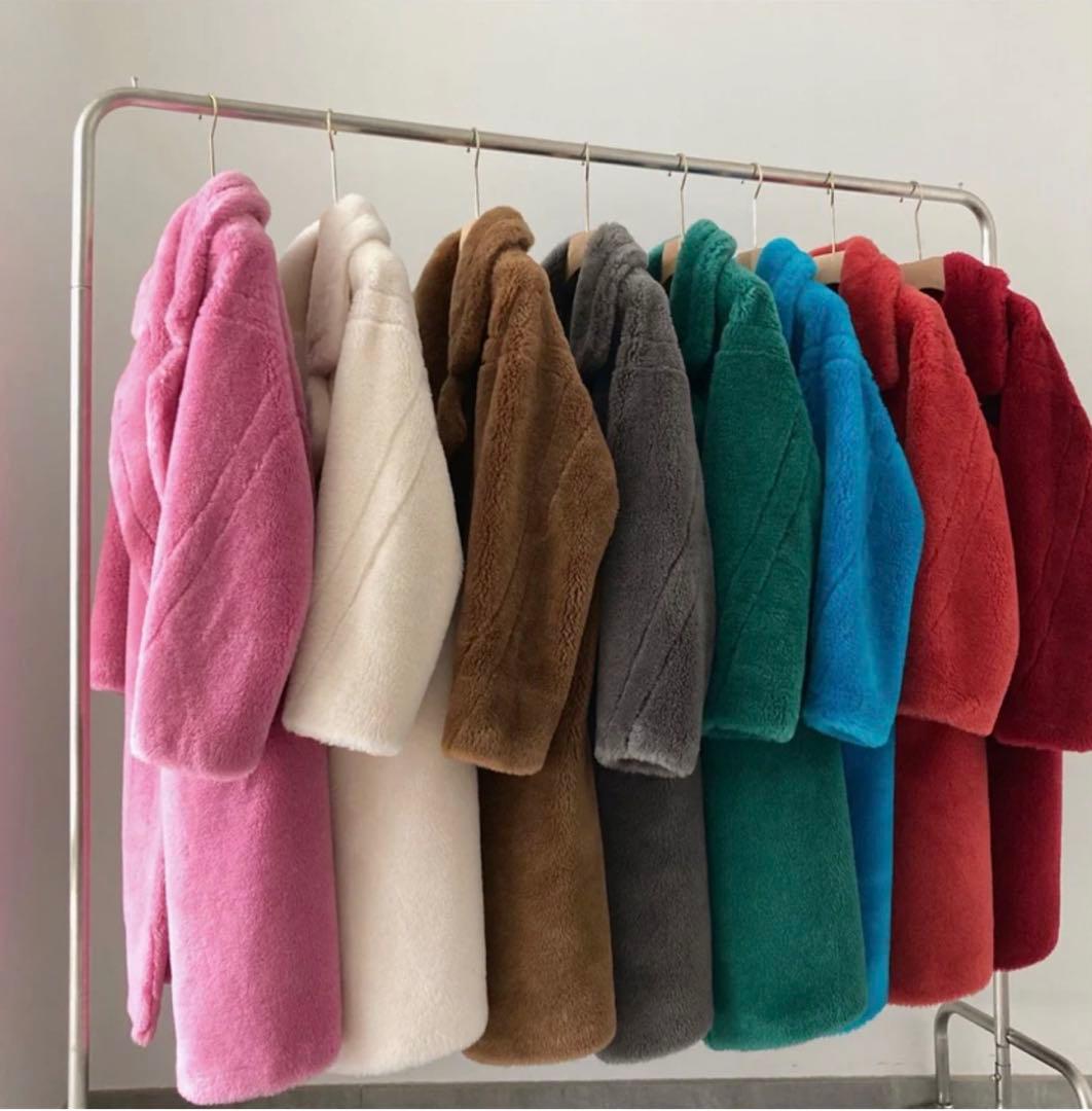 salang／新品未使用S ウールベアロングコート テディコート ホワイト