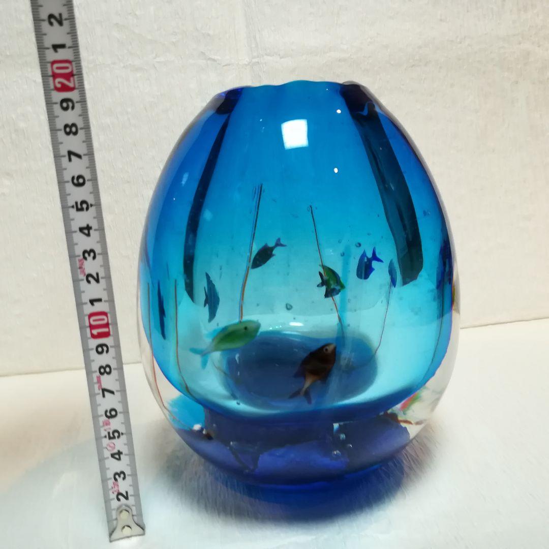 ベネチアンガラス　花瓶　ガラス工芸品　ガラスアート　水族館　魚　ベネチアングラス
