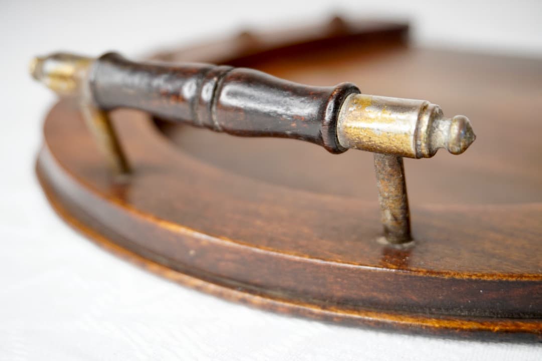 イギリス アンティーク 木製トレイ